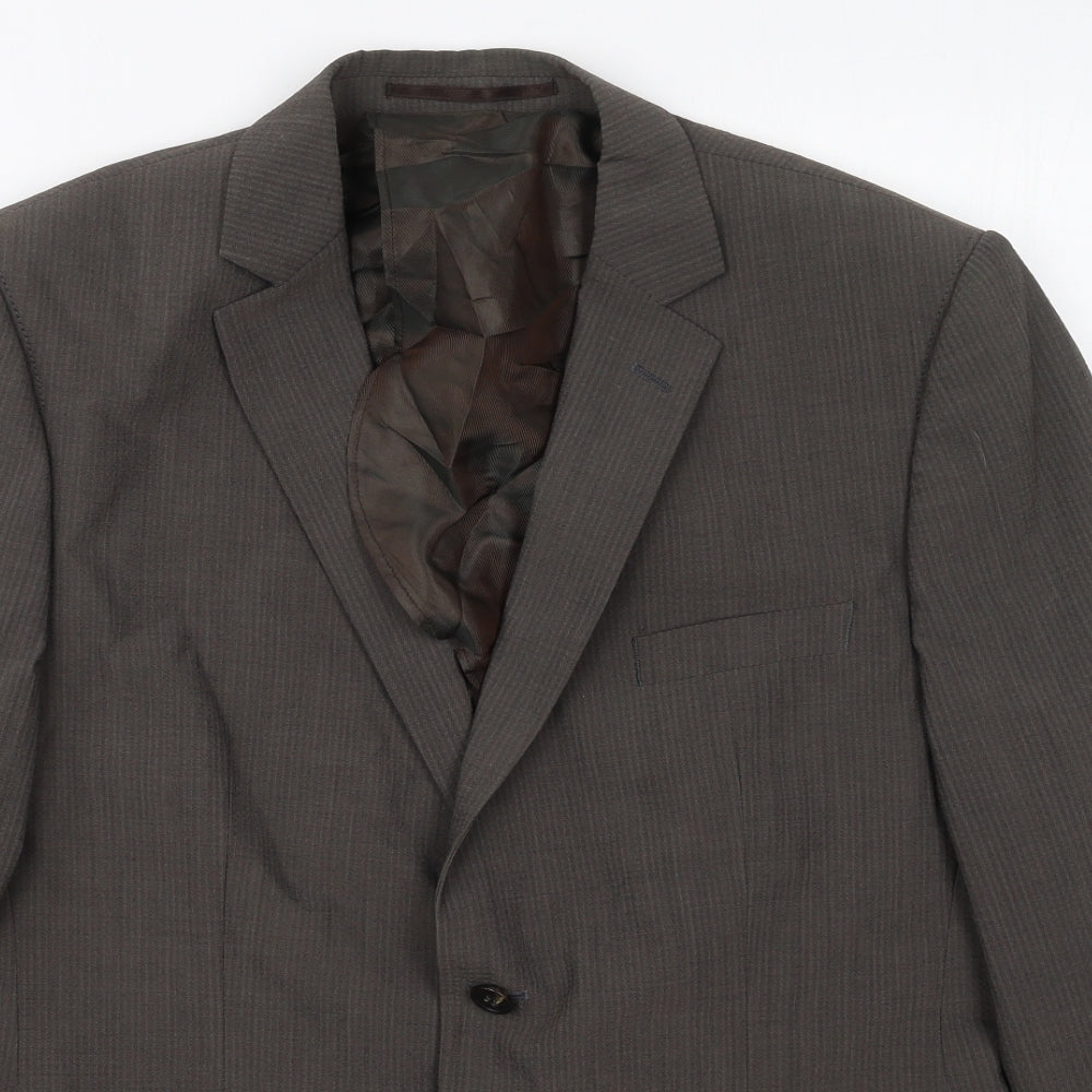 Strokesman Mens Brown  Wool Jacket Suit Jacket Size 40