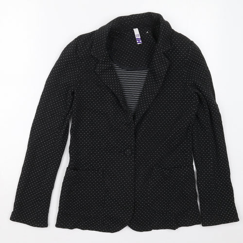 Henry Holland Womens Black Geometric Cotton Jacket Blazer Size 8