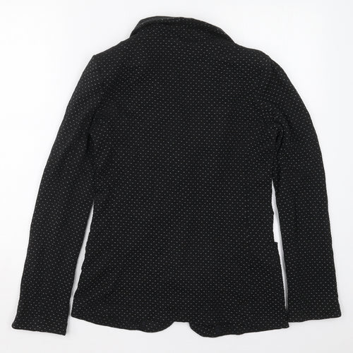 Henry Holland Womens Black Geometric Cotton Jacket Blazer Size 8