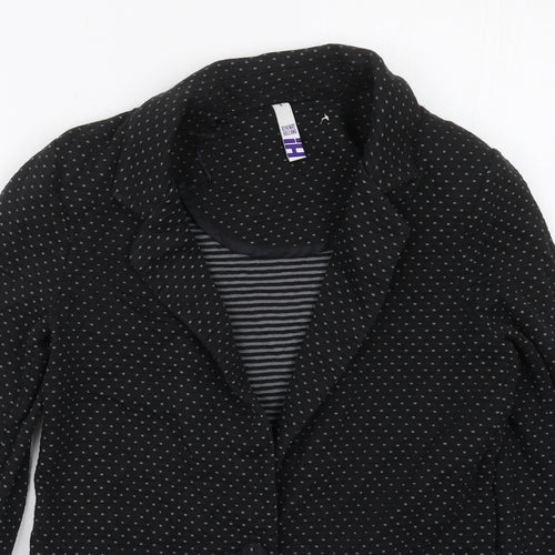 Henry Holland Womens Black Geometric Cotton Jacket Blazer Size 8