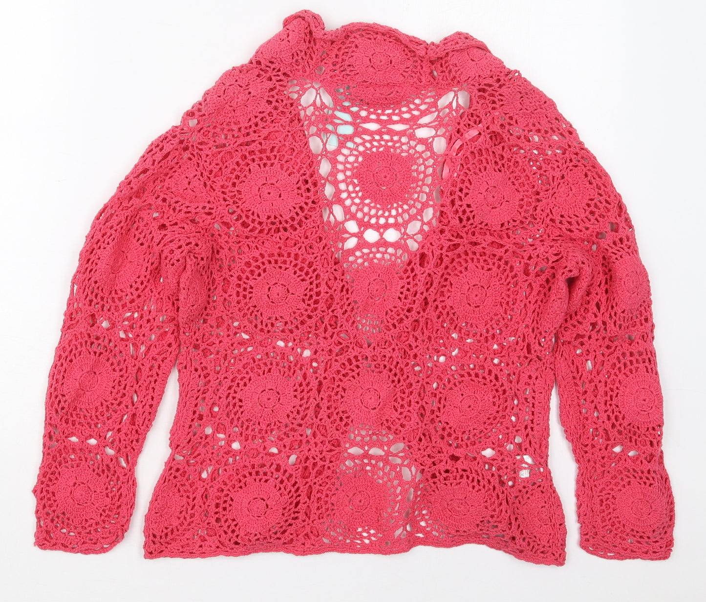 Matalan Womens Pink Collared  Cotton Cardigan Jumper Size 14