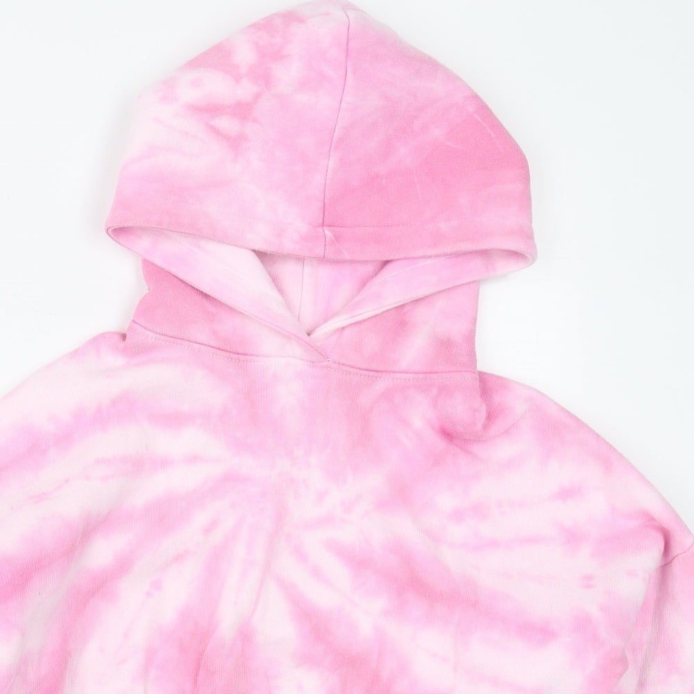 Pindydoll Girls Pink  Cotton Pullover Hoodie Size 10-11 Years  Pullover - Abstract