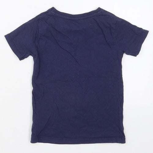 Dunnes Boys Blue  Cotton Basic T-Shirt Size 3-4 Years Crew Neck Pullover - Eat Sleep Surf Repeat Shark