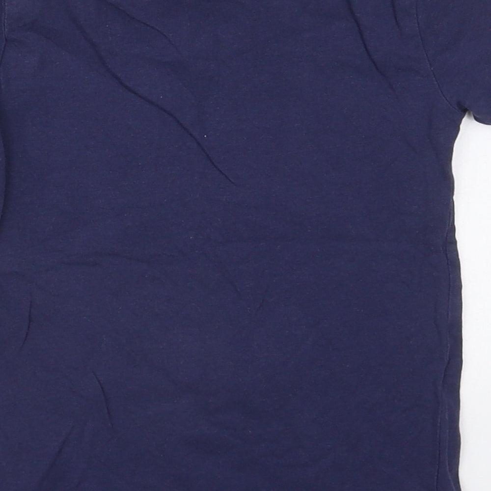 Dunnes Boys Blue  Cotton Basic T-Shirt Size 3-4 Years Crew Neck Pullover - Eat Sleep Surf Repeat Shark