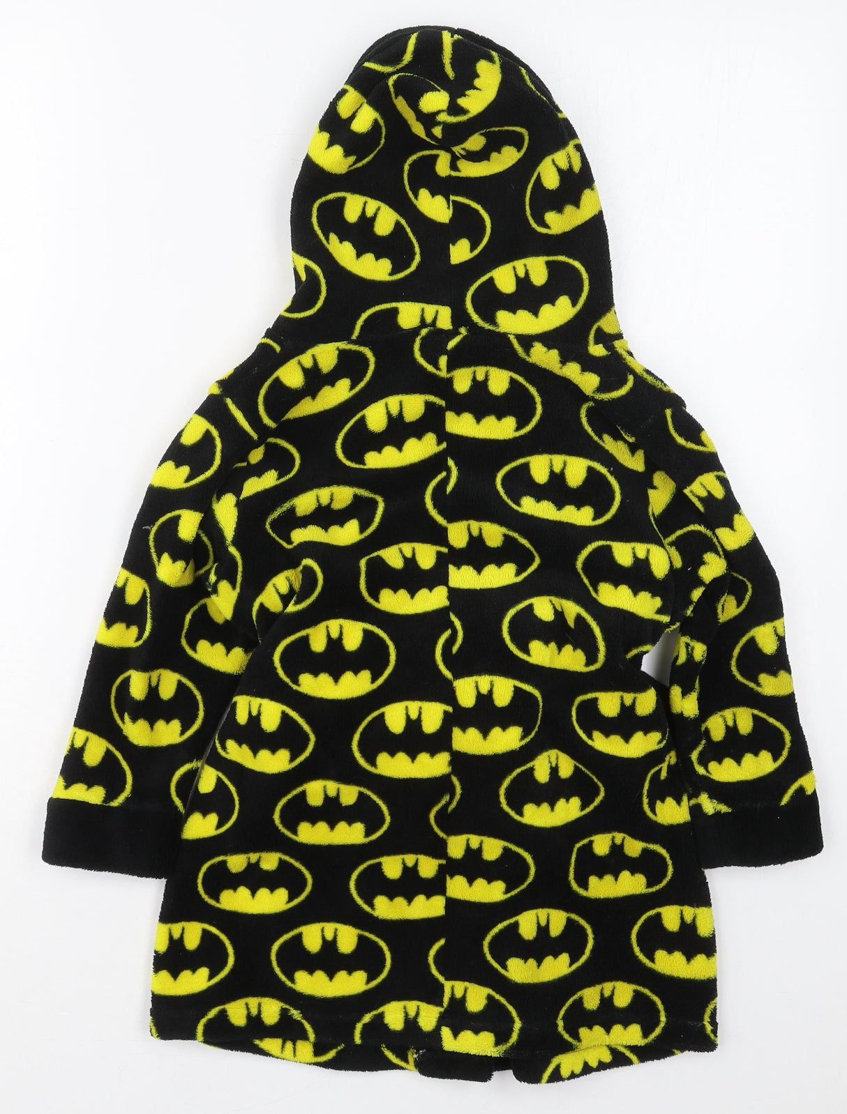 Primark Boys Black Solid Polyester  Robe Size 4-5 Years  Tie - Batman