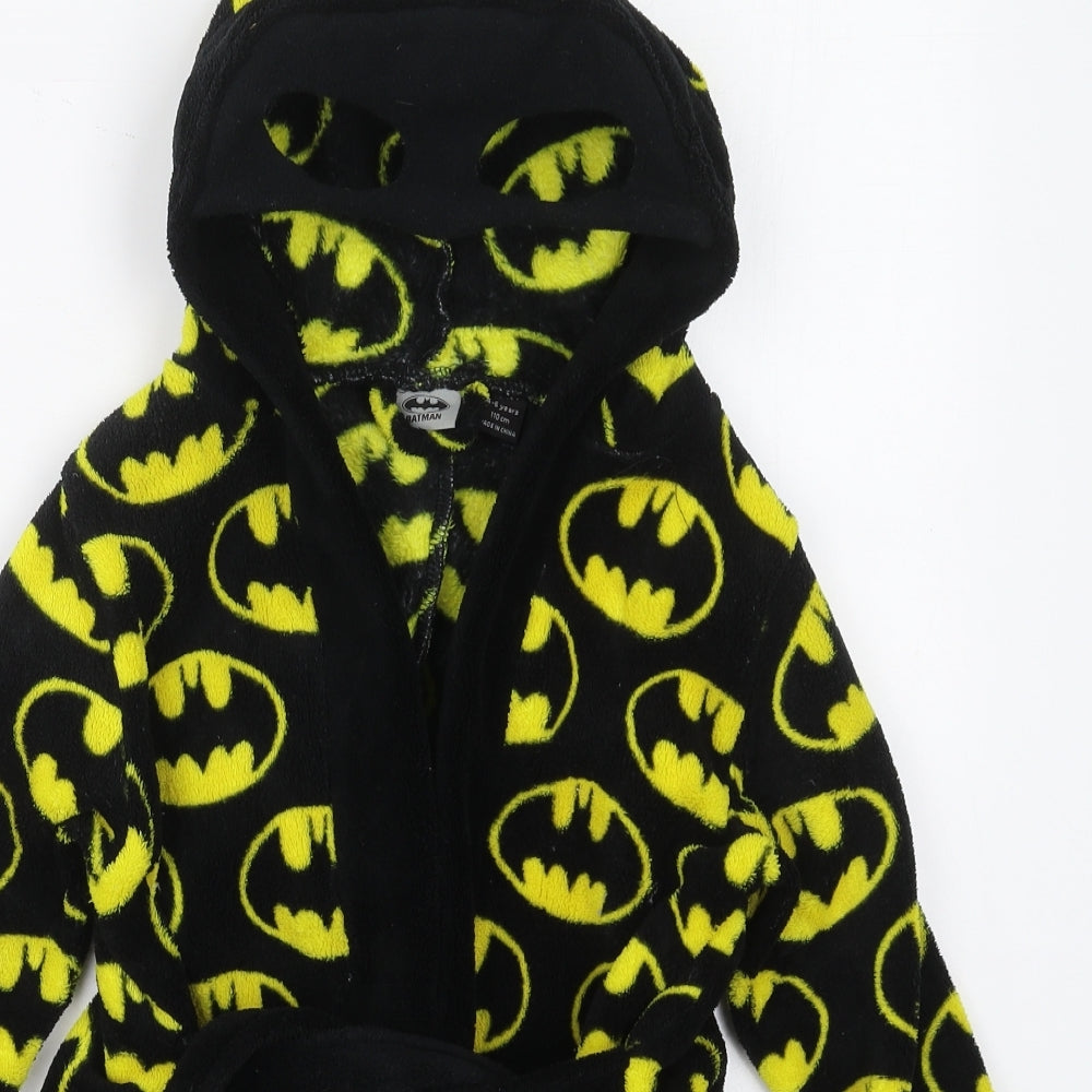 Primark Boys Black Solid Polyester  Robe Size 4-5 Years  Tie - Batman