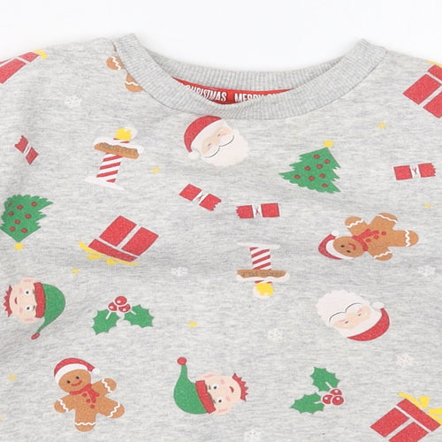 Star Clothing Boys Grey  Polyester Pullover Sweatshirt Size 5-6 Years  Pullover - Christmas Prints