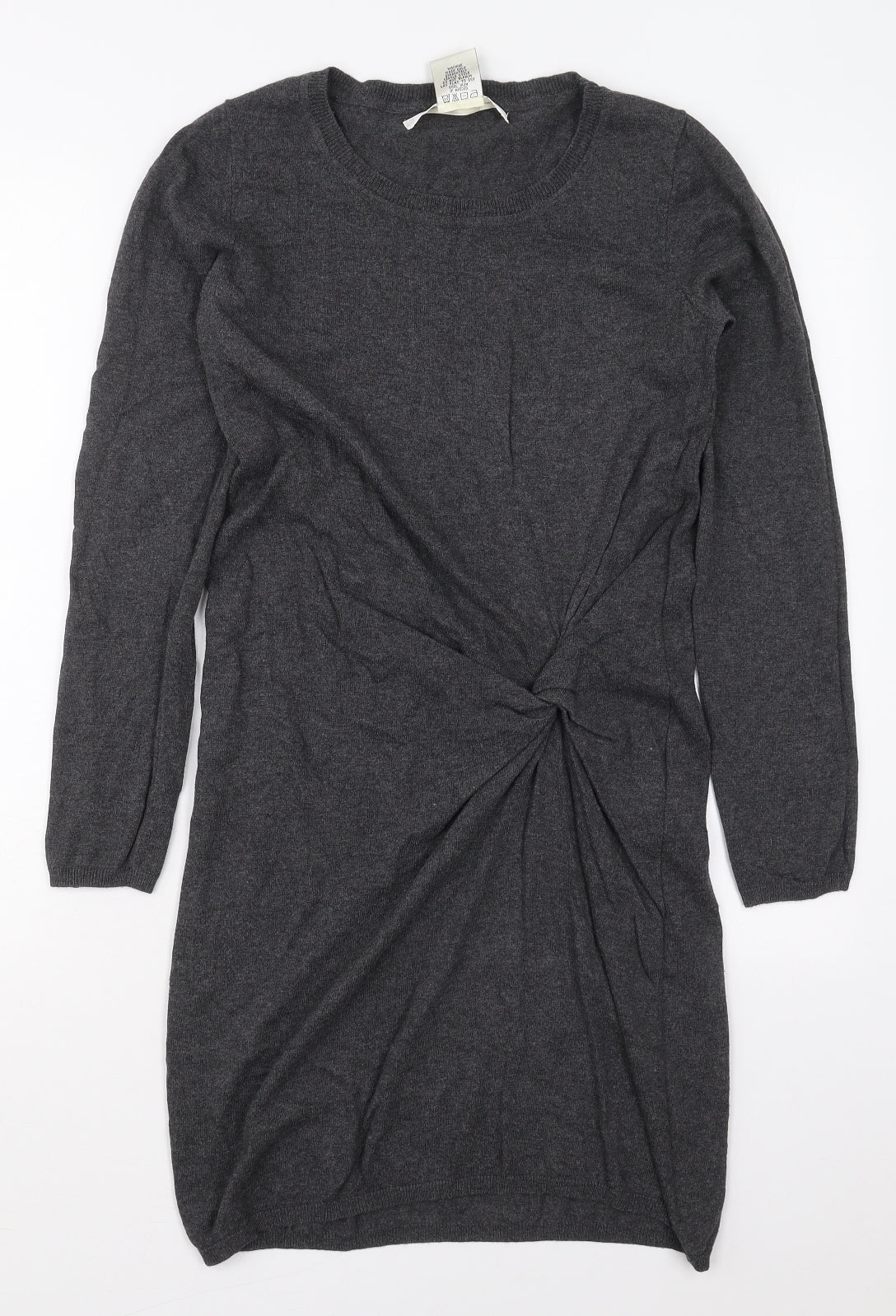 Max Studio Womens Grey  Cotton Jumper Dress  Size M  Crew Neck Pullover