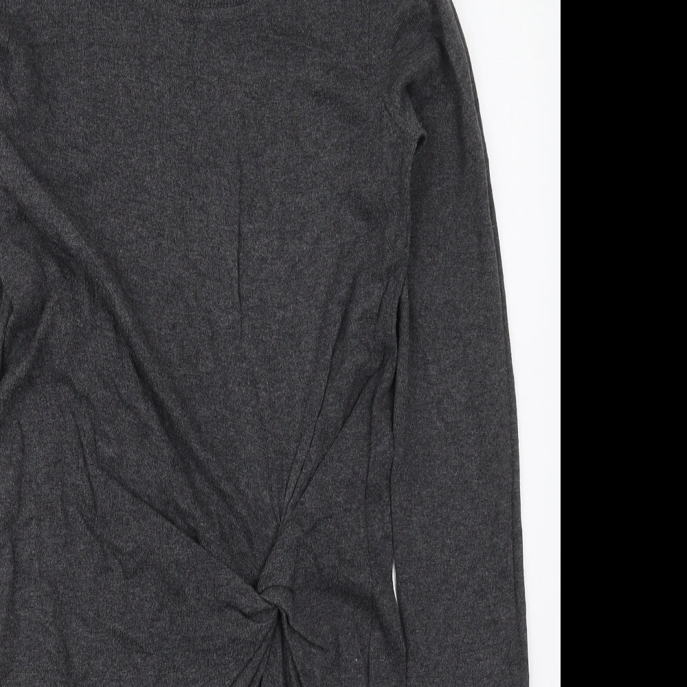 Max Studio Womens Grey  Cotton Jumper Dress  Size M  Crew Neck Pullover