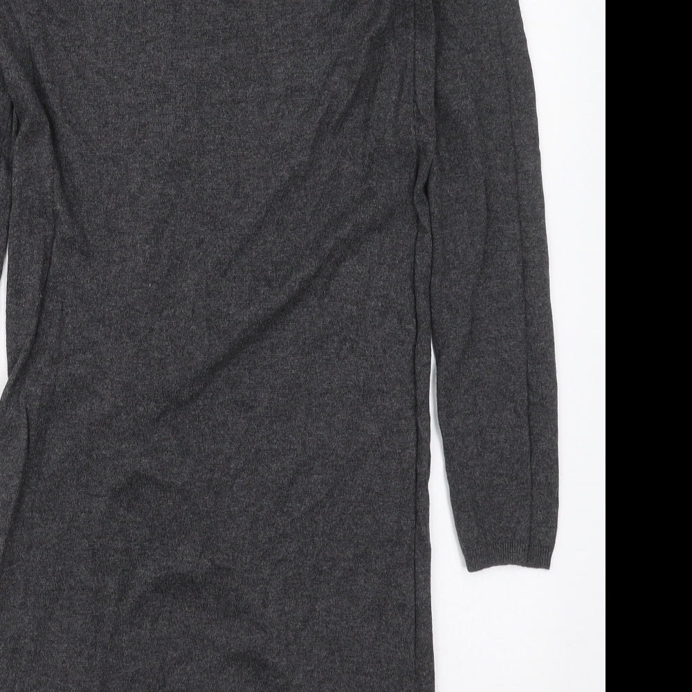 Max Studio Womens Grey  Cotton Jumper Dress  Size M  Crew Neck Pullover
