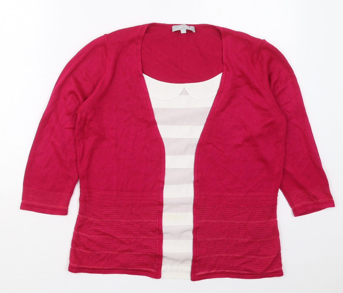 Per Una Womens Pink Round Neck  Viscose Pullover Jumper Size 12