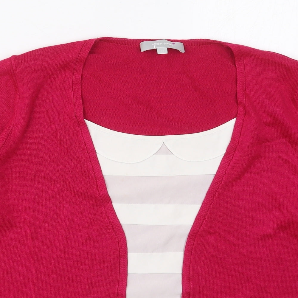 Per Una Womens Pink Round Neck  Viscose Pullover Jumper Size 12