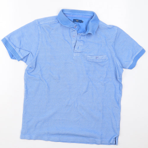 Cotton Traders Mens Blue  Cotton  Polo Size M Collared Pullover