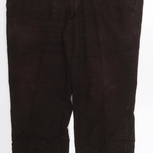 Blue Harbour Mens Brown  Cotton Trousers  Size 46 L29 in Regular Button