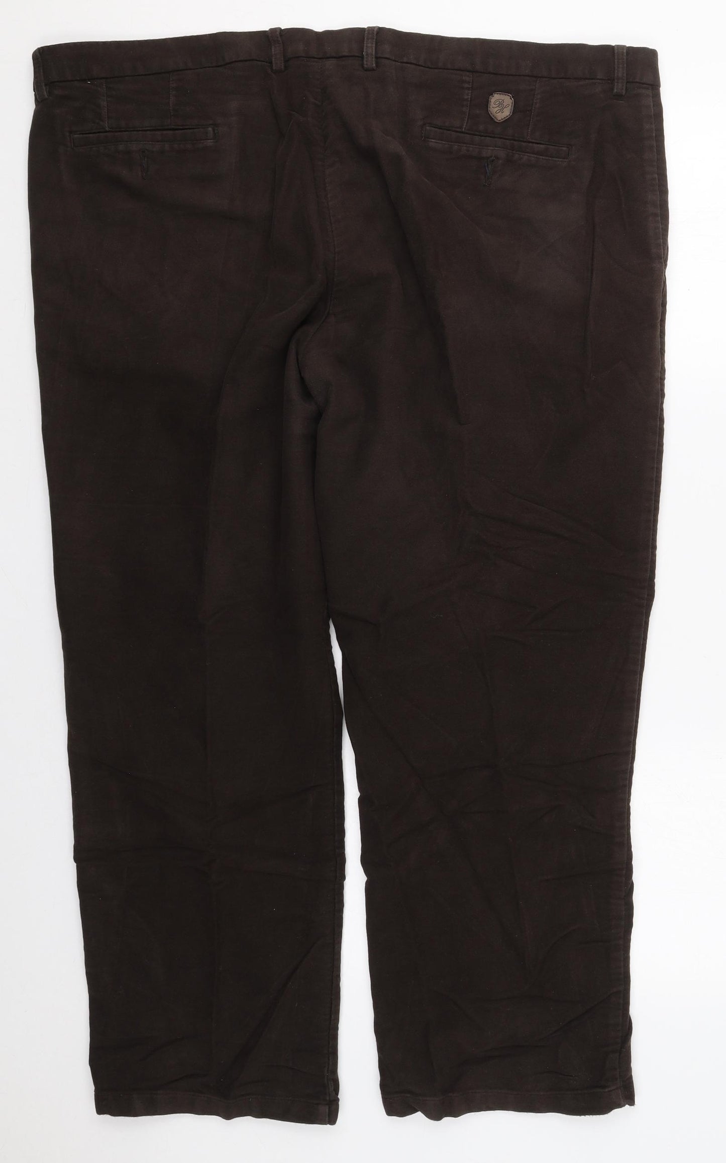 Blue Harbour Mens Brown  Cotton Trousers  Size 46 L29 in Regular Button