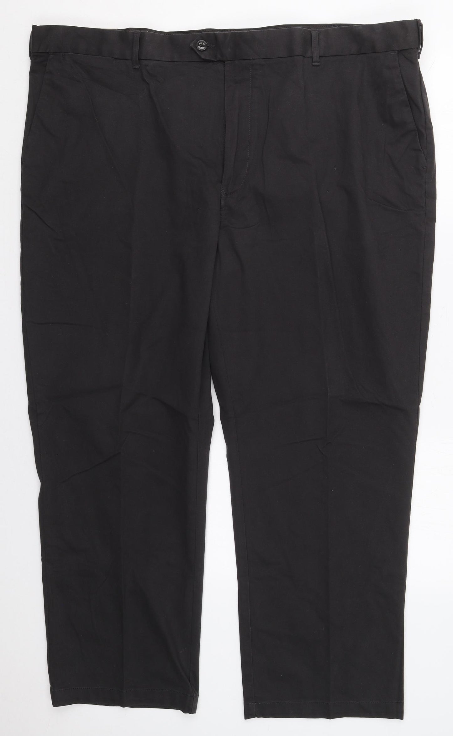 Marks and Spencer Mens Grey  Cotton Trousers  Size 48 L29 in Regular Button