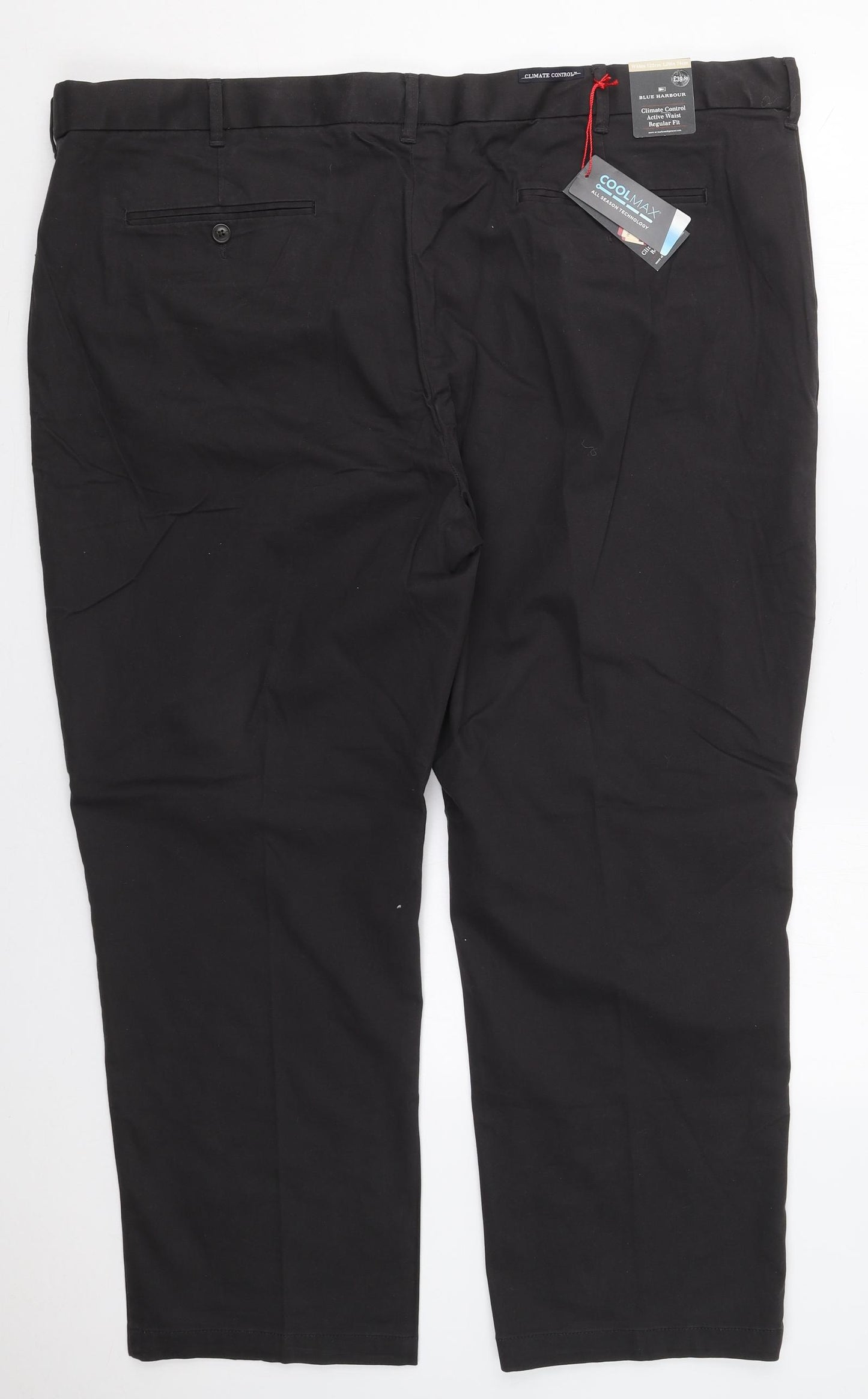 Marks and Spencer Mens Grey  Cotton Trousers  Size 48 L29 in Regular Button