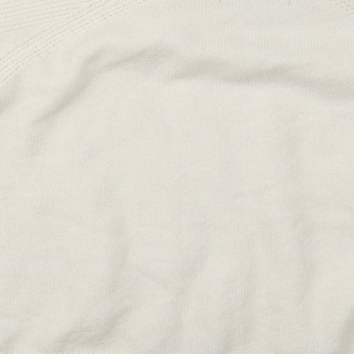Marks and Spencer Womens Ivory Crew Neck  Acrylic Pullover Jumper Size L