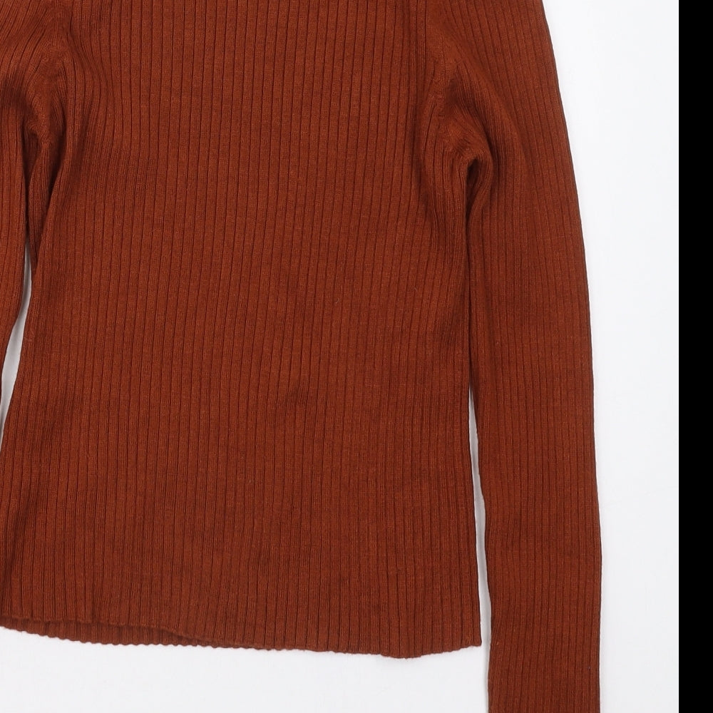 FOREVER 21 Womens Brown Crew Neck  Viscose Pullover Jumper Size L