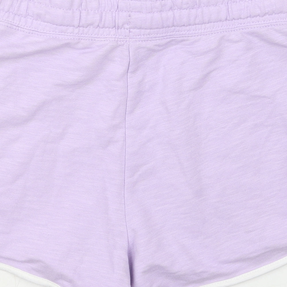 Dunnes Womens Purple  Cotton Sweat Shorts Size XS L3 in Regular Drawstring