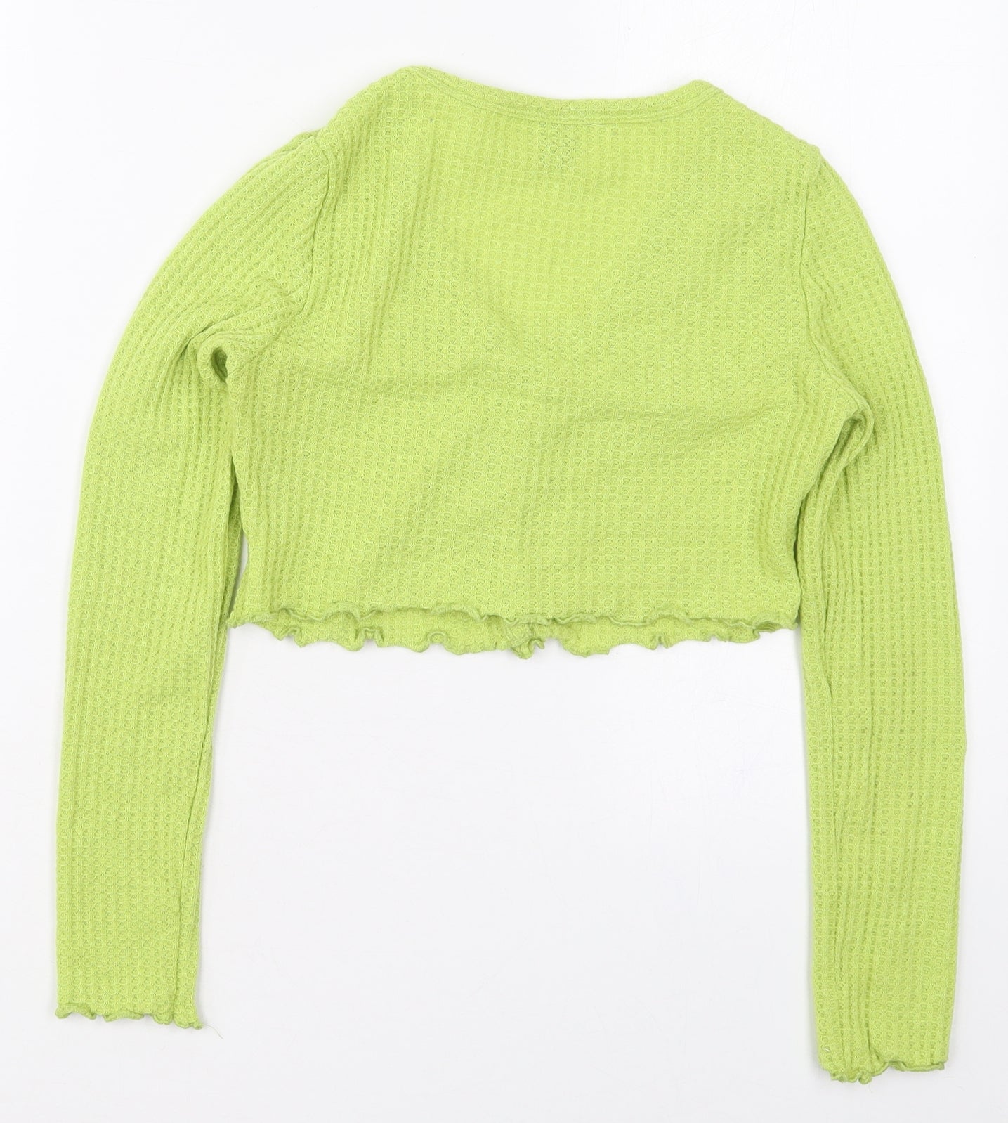 SheIn Womens Green V-Neck  Polyester Cardigan Jumper Size M