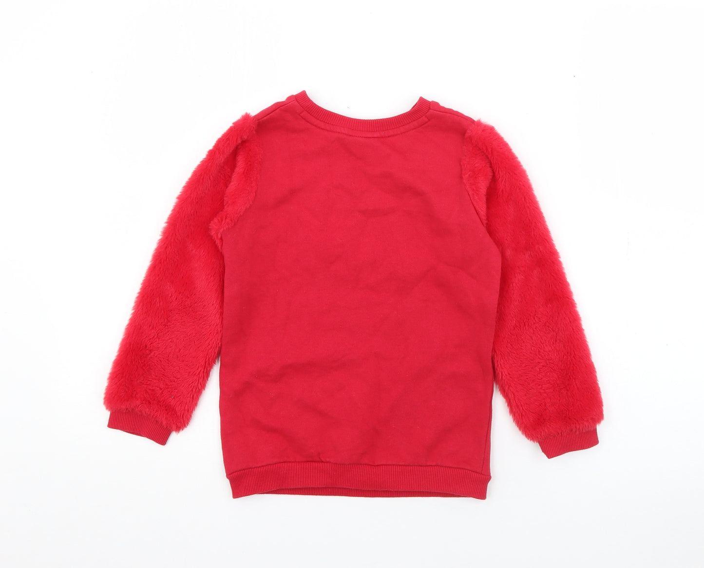 George Girls Red  Polyester Pullover Sweatshirt Size 5-6 Years   - Minnie Mouse