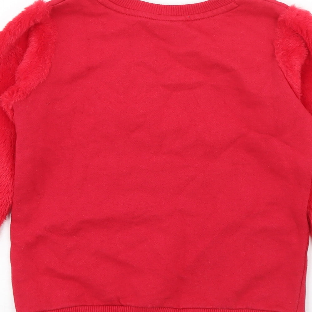 George Girls Red  Polyester Pullover Sweatshirt Size 5-6 Years   - Minnie Mouse