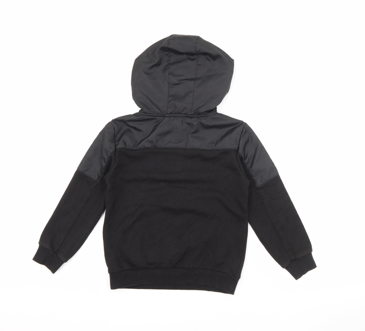 Primark Boys Black  Cotton Pullover Hoodie Size 7-8 Years  Zip