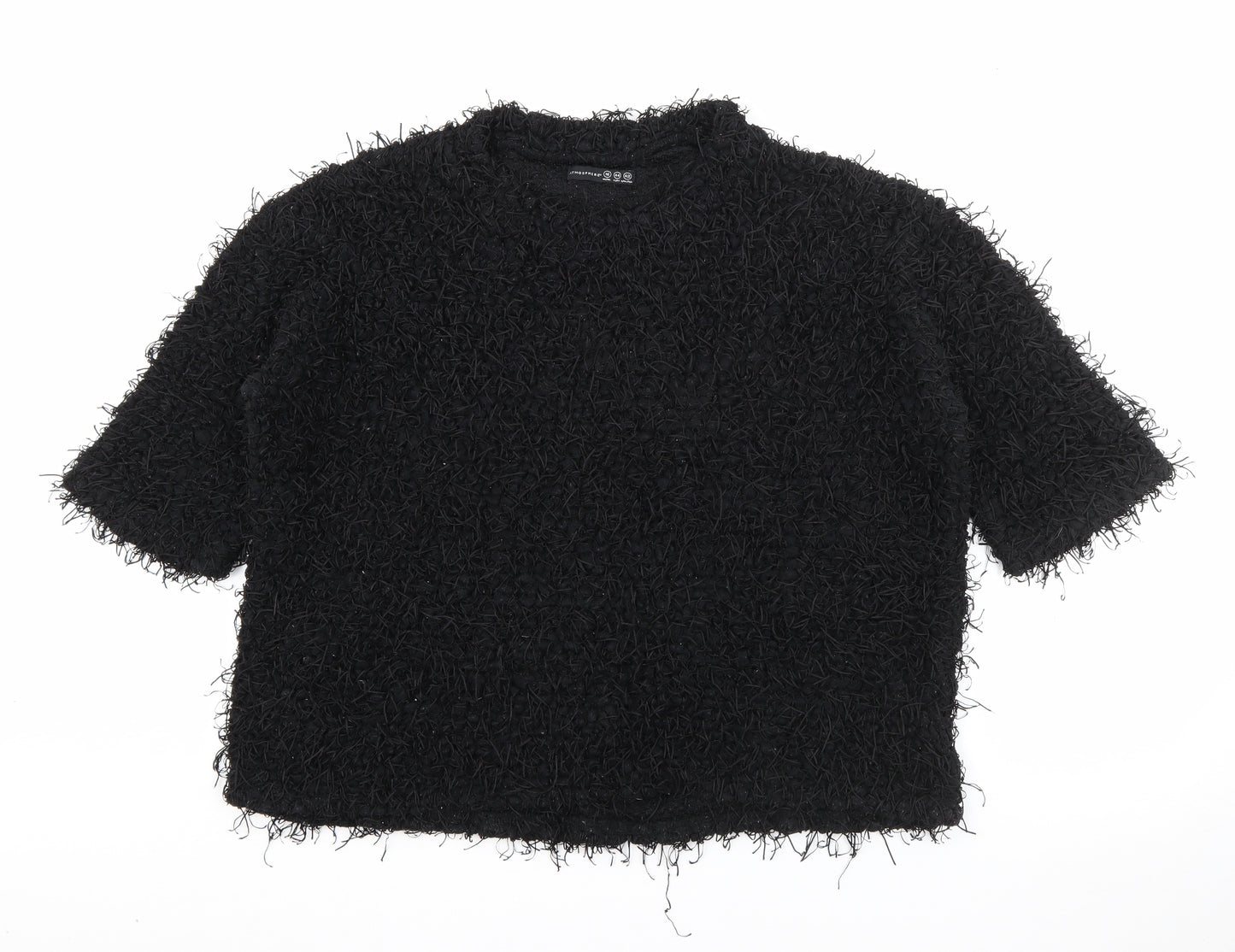 Atmosphere Womens Black Round Neck  Polyester Pullover Jumper Size 16