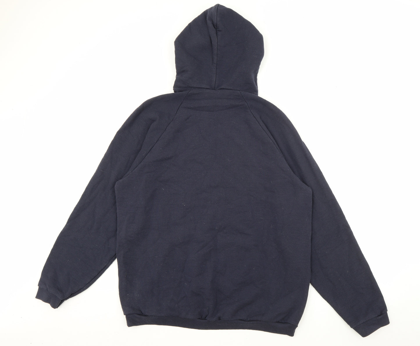 Fruit of the Loom Mens Blue  Cotton Pullover Hoodie Size L