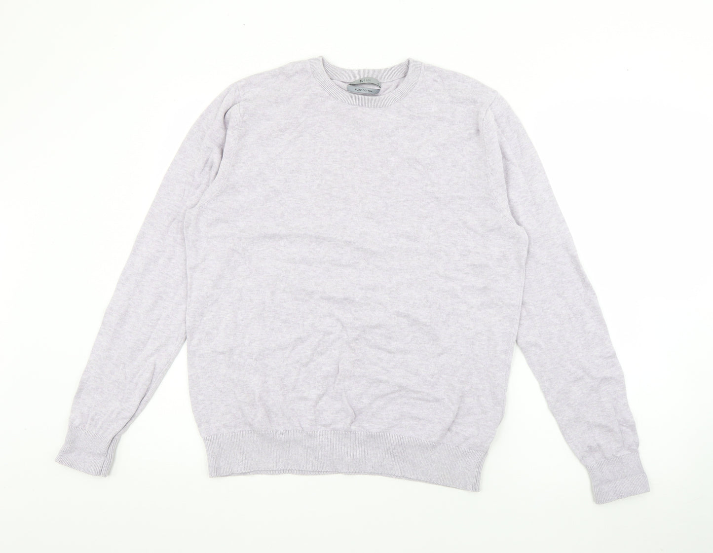 TU Mens Purple Crew Neck  Cotton Pullover Jumper Size M