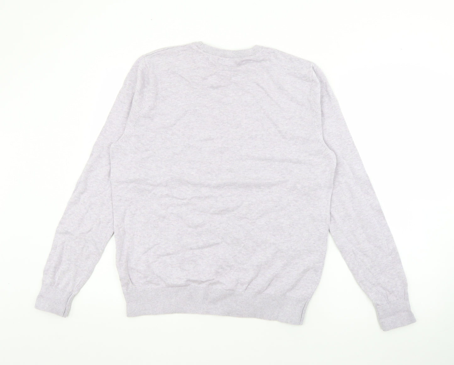 TU Mens Purple Crew Neck  Cotton Pullover Jumper Size M