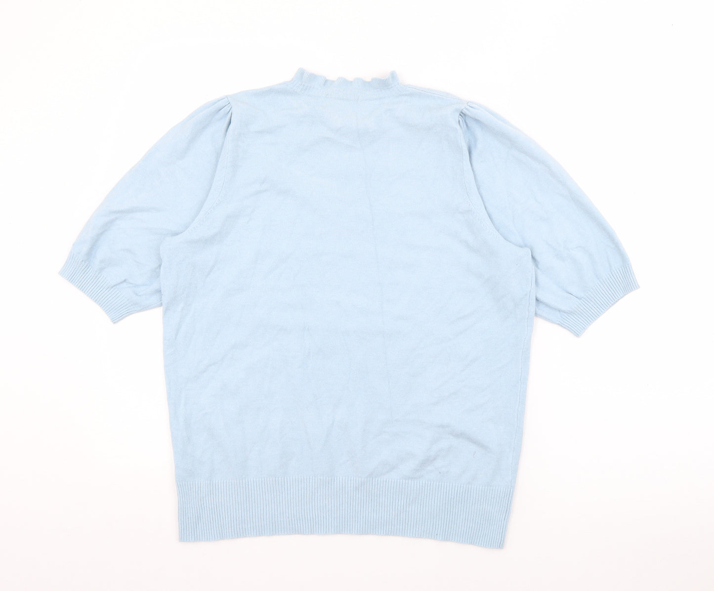 TU Womens Blue Crew Neck  Viscose Pullover Jumper Size 16