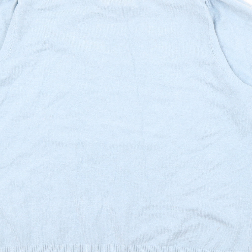 TU Womens Blue Crew Neck  Viscose Pullover Jumper Size 16