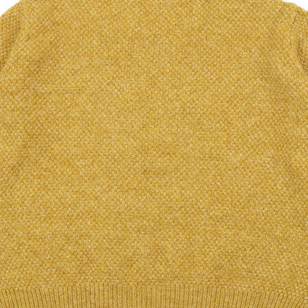 Falmer Womens Yellow Crew Neck  Acrylic Pullover Jumper Size M
