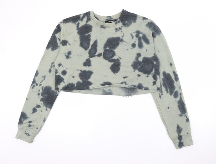 PRETTYLITTLETHING Womens Green Cotton Pullover Sweatshirt Size 6