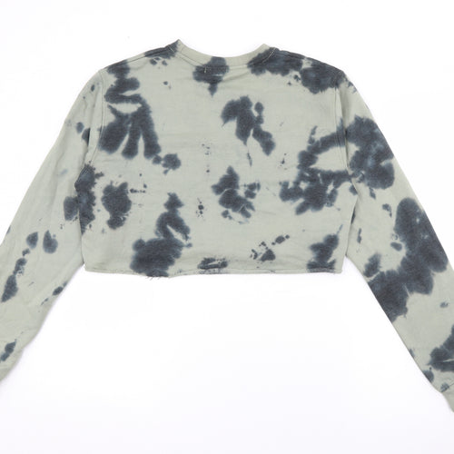 PRETTYLITTLETHING Womens Green  Cotton Pullover Sweatshirt Size 6