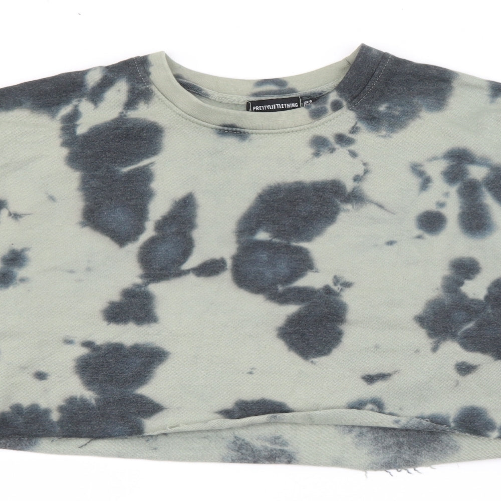 PRETTYLITTLETHING Womens Green  Cotton Pullover Sweatshirt Size 6