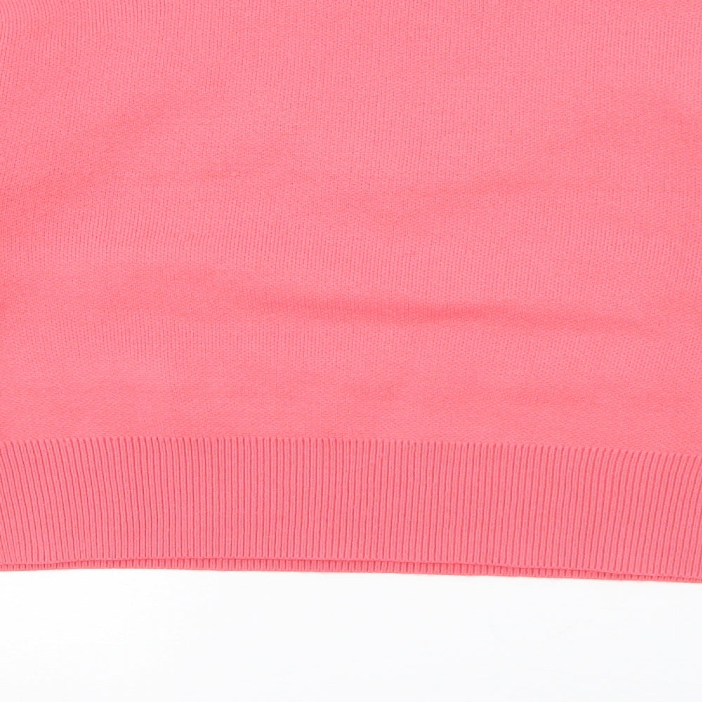 Topshop Womens Pink Crew Neck  Acrylic Pullover Jumper Size 8