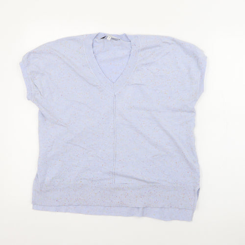 NEXT Womens Purple V-Neck  Nylon Pullover Jumper Size M