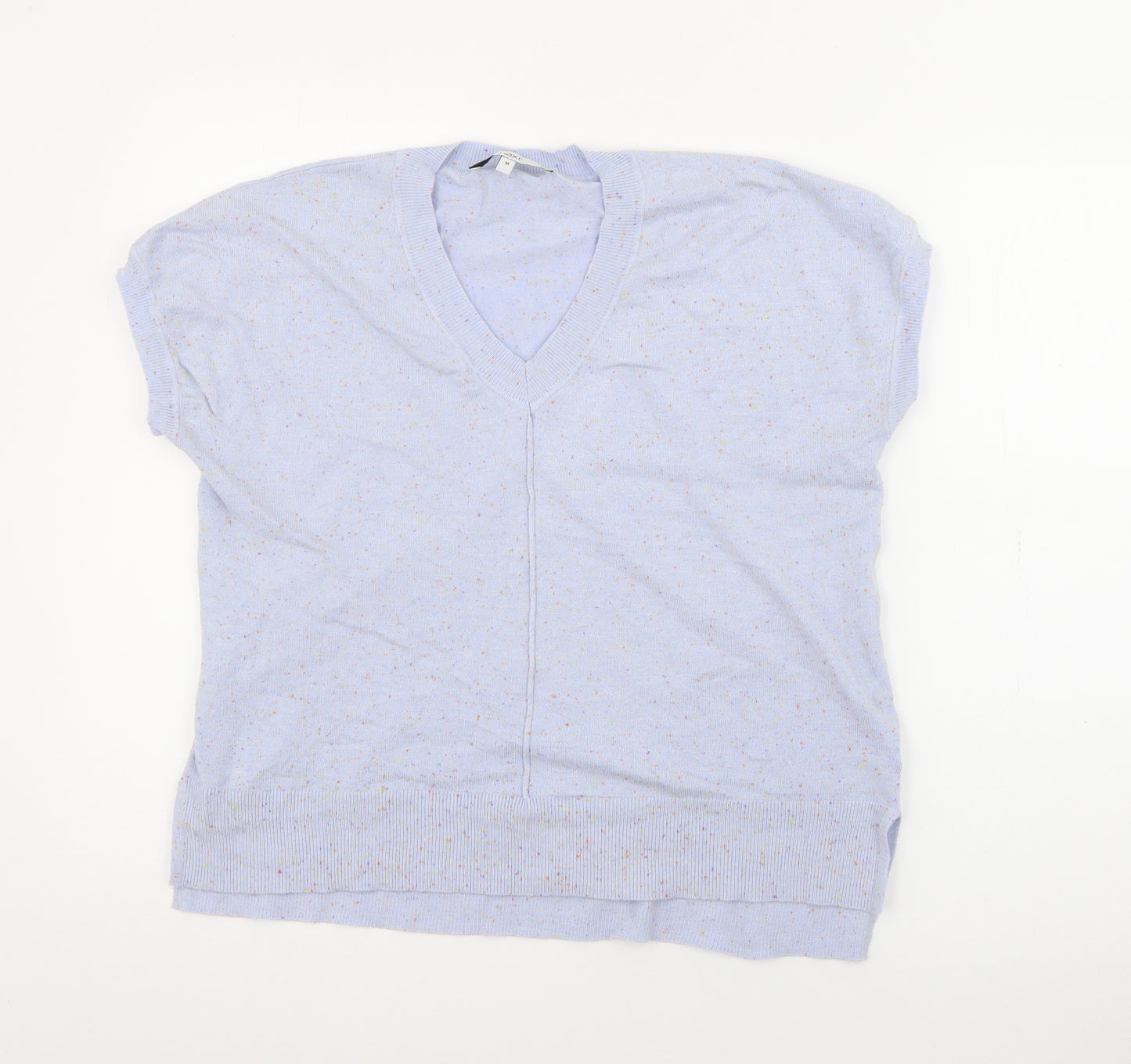 NEXT Womens Purple V-Neck  Nylon Pullover Jumper Size M