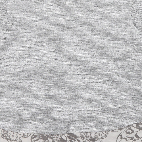 Per Una Womens Grey Boat Neck Geometric Polyester Pullover Jumper Size 10