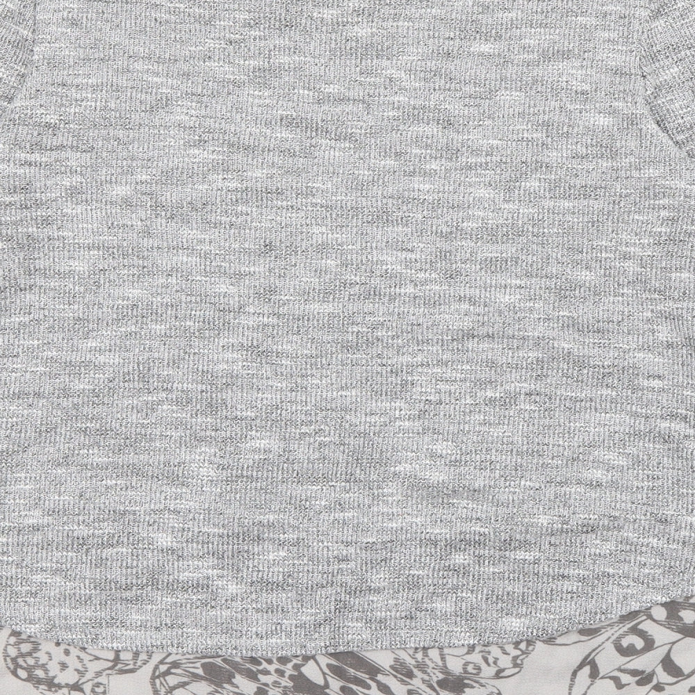Per Una Womens Grey Boat Neck Geometric Polyester Pullover Jumper Size 10