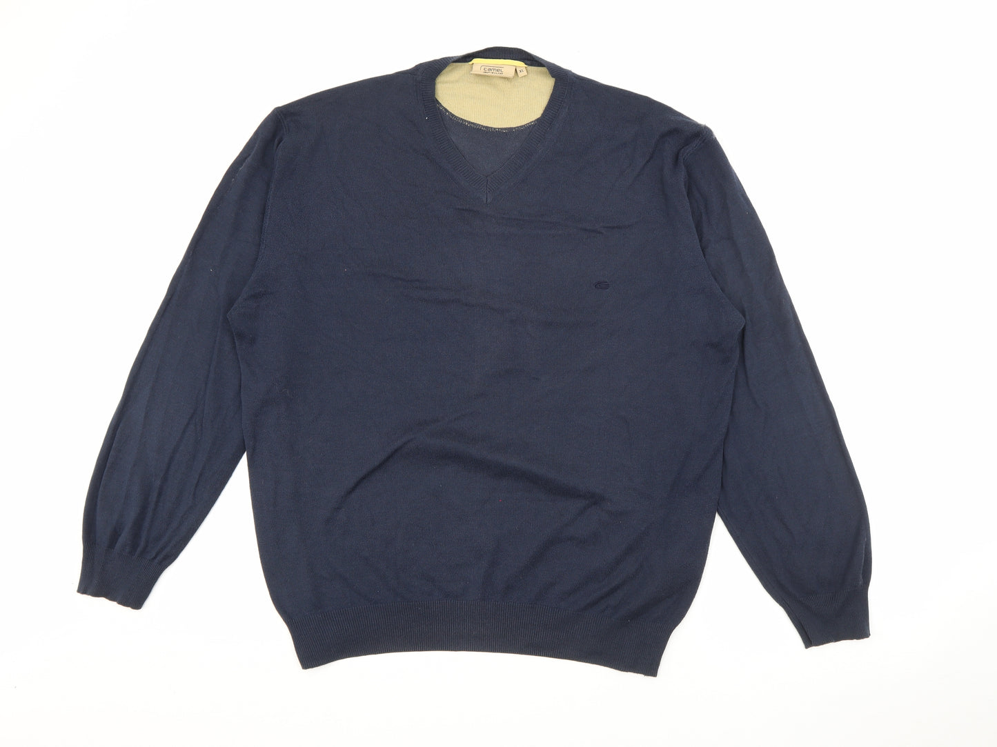 Camel Active Mens Blue V-Neck  Acrylic Pullover Jumper Size XL