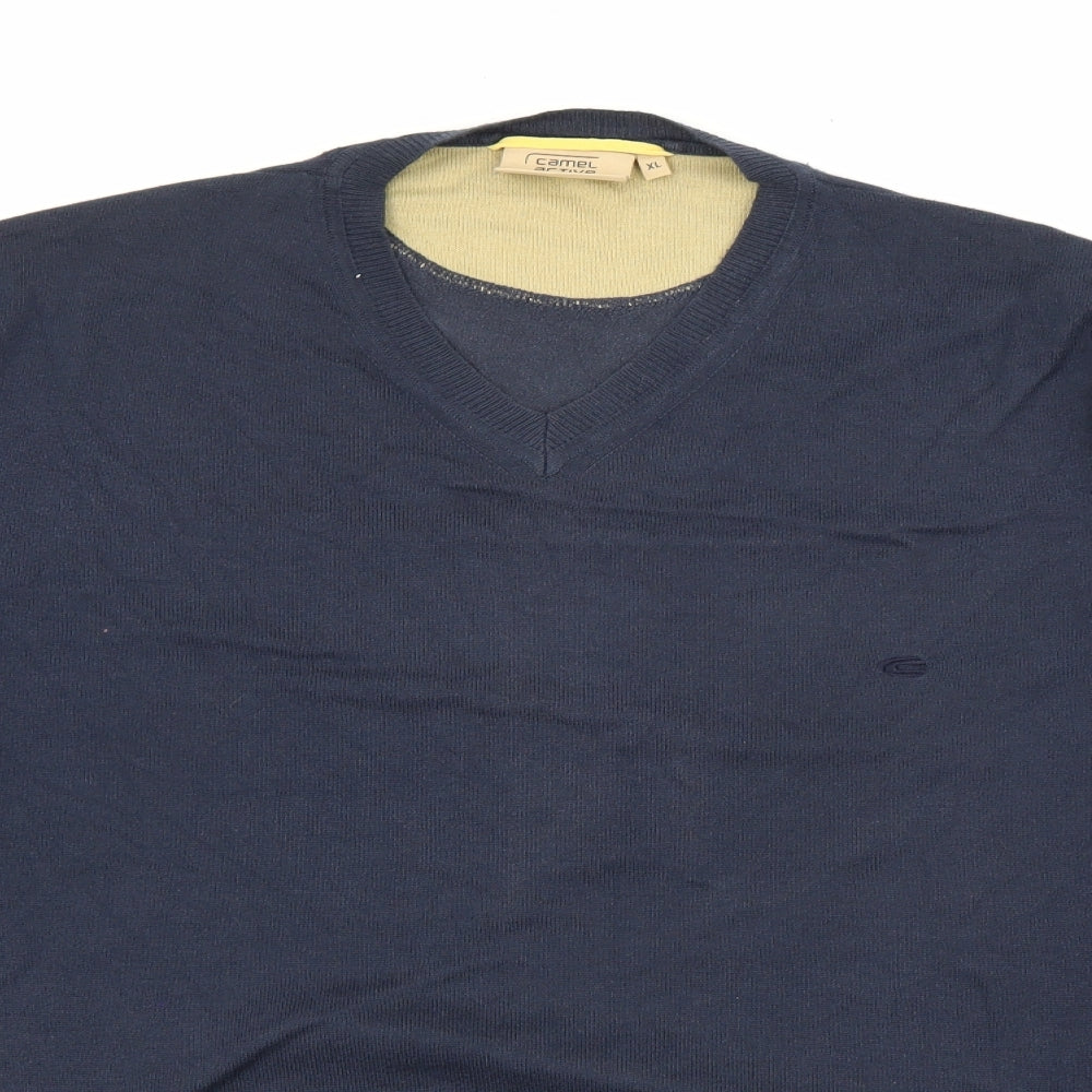Camel Active Mens Blue V-Neck  Acrylic Pullover Jumper Size XL