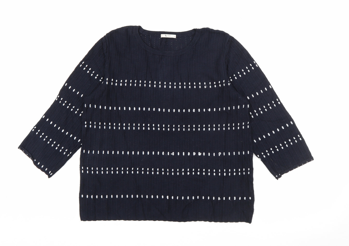 TU Womens Blue Crew Neck  Viscose Pullover Jumper Size 18