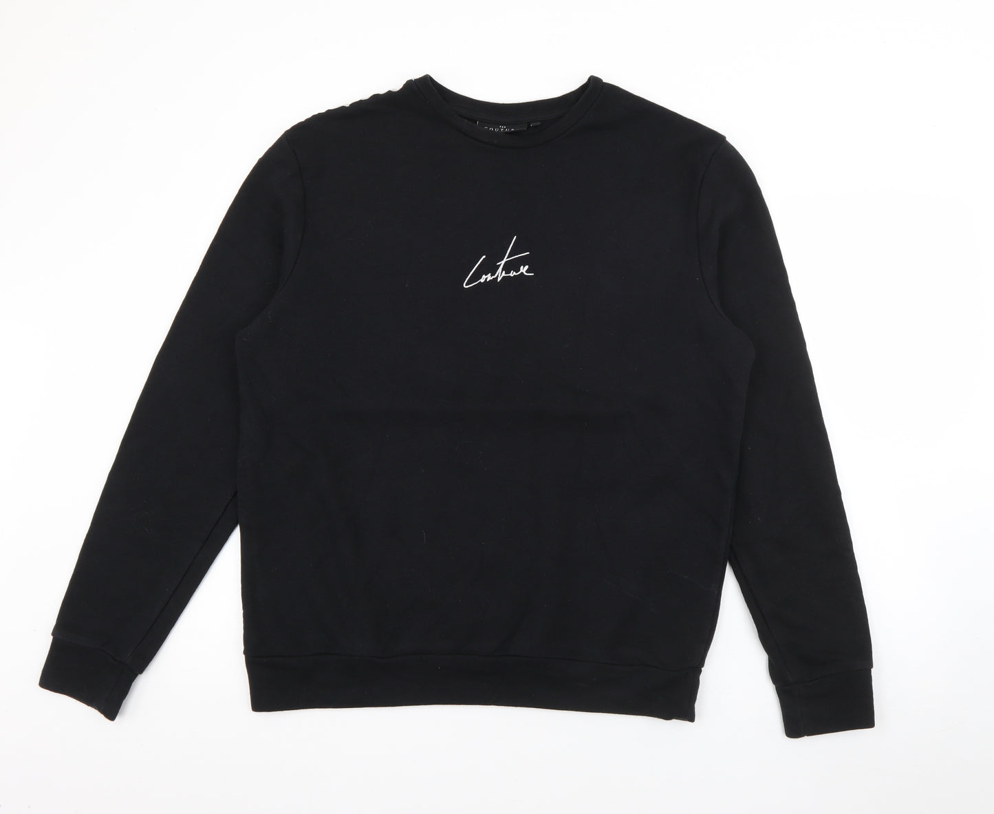 Couture Club Womens Black  Cotton Pullover Sweatshirt Size L