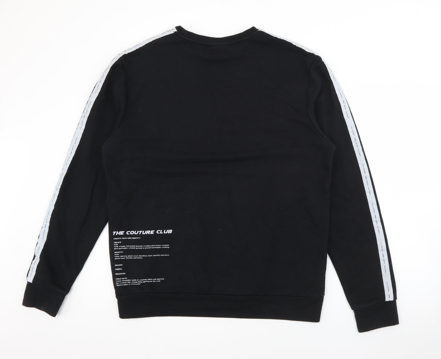 Couture Club Womens Black  Cotton Pullover Sweatshirt Size L