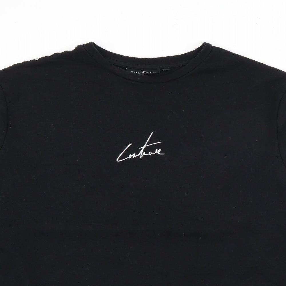 Couture Club Womens Black  Cotton Pullover Sweatshirt Size L