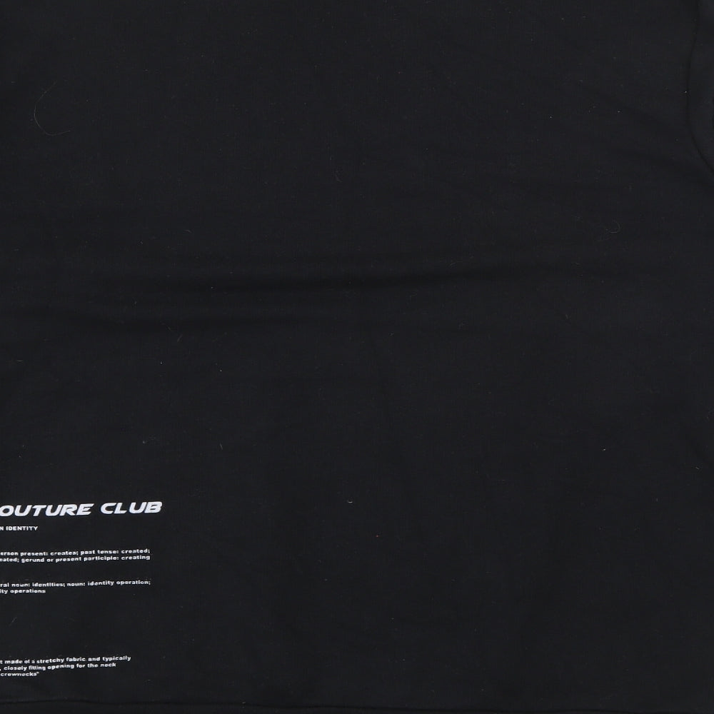 Couture Club Womens Black  Cotton Pullover Sweatshirt Size L